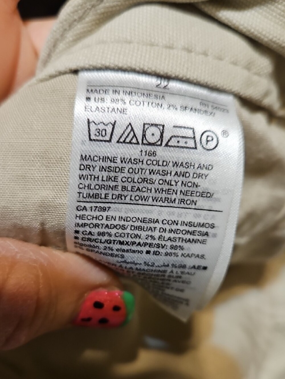 Old Navy Beige Cropped Wide Leg Chino Pants - Picture 6 of 6